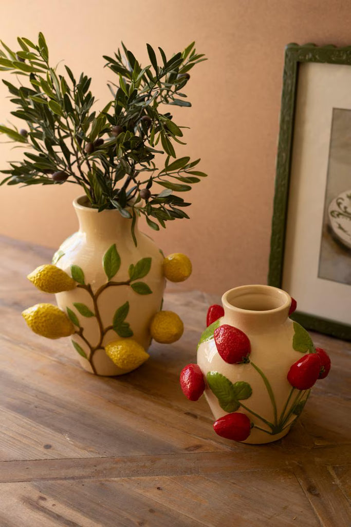 Small Ceramic Strawberries Vase - view 2