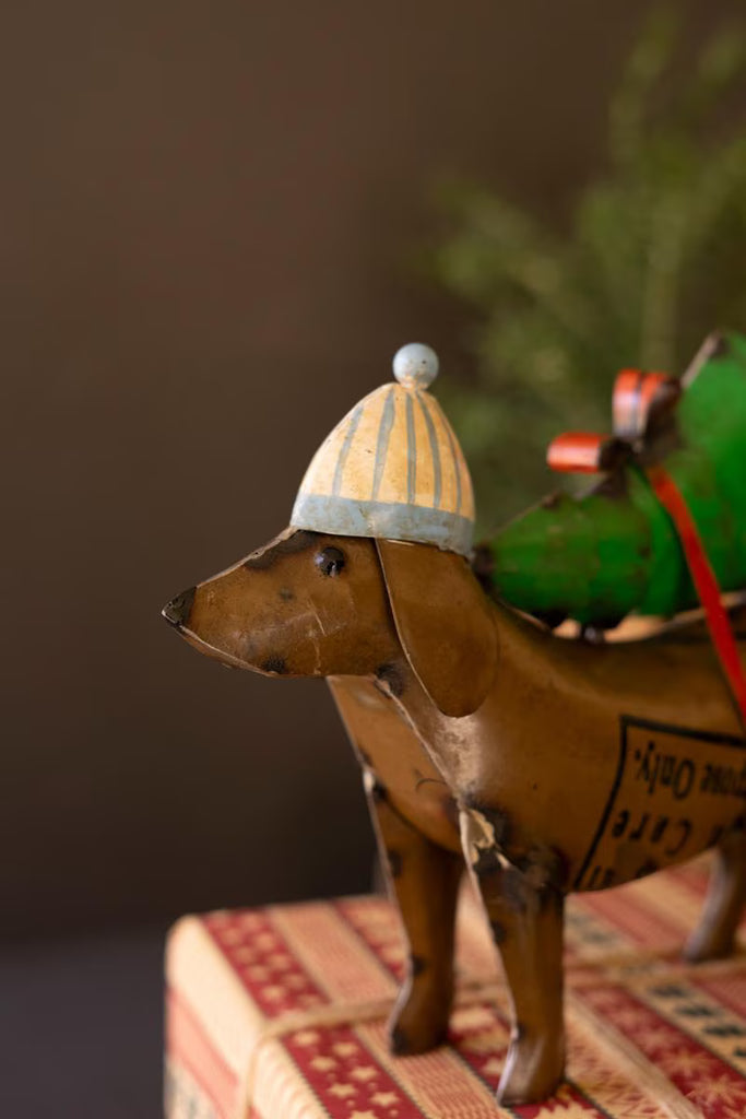 Set of 2 Recycled Metal Christmas Dogs – image 4