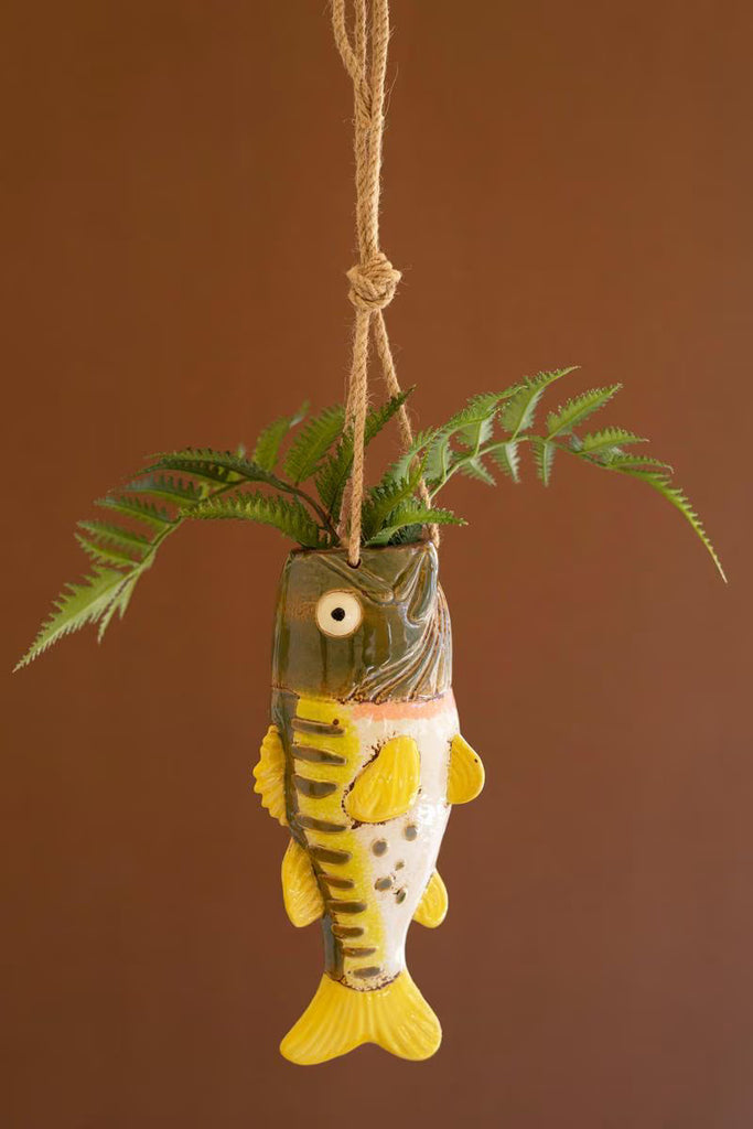 Hanging Largemouth Bass Planter - view 1