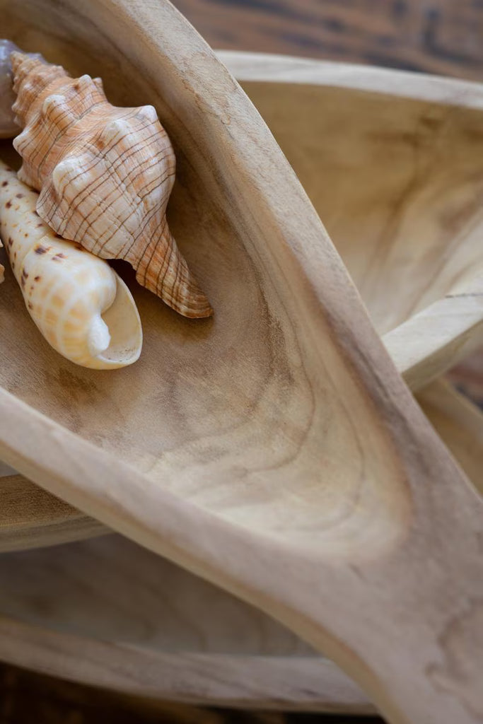 SET OF THREE CARVED WOOD FISH PLATTERS — Kalalou CHUY1019