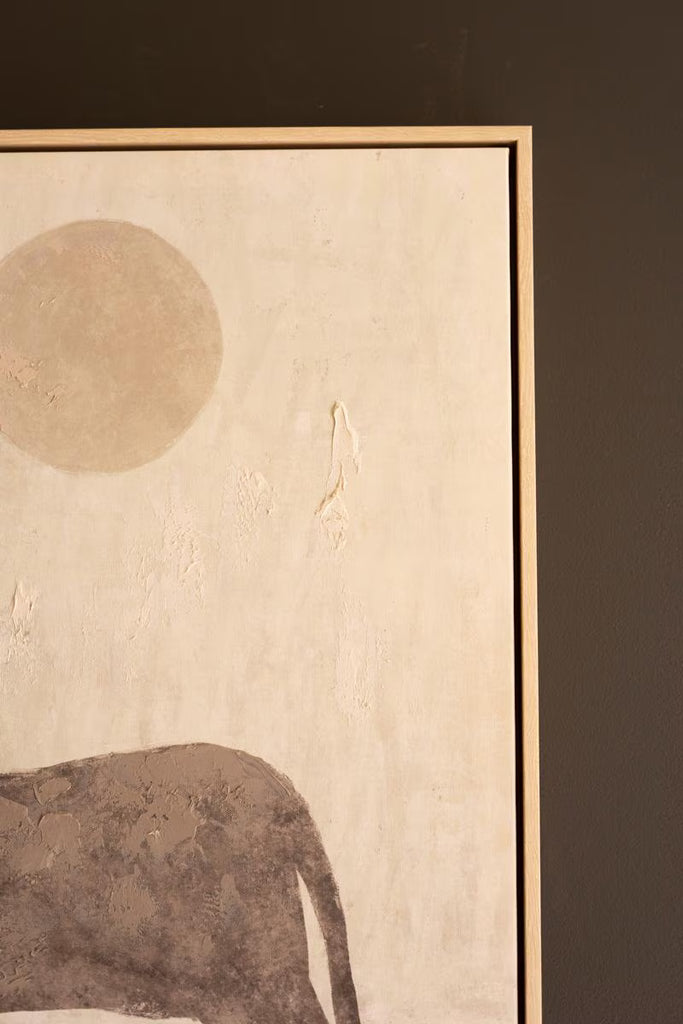 Framed Painting Two Horses with Sun – image 4