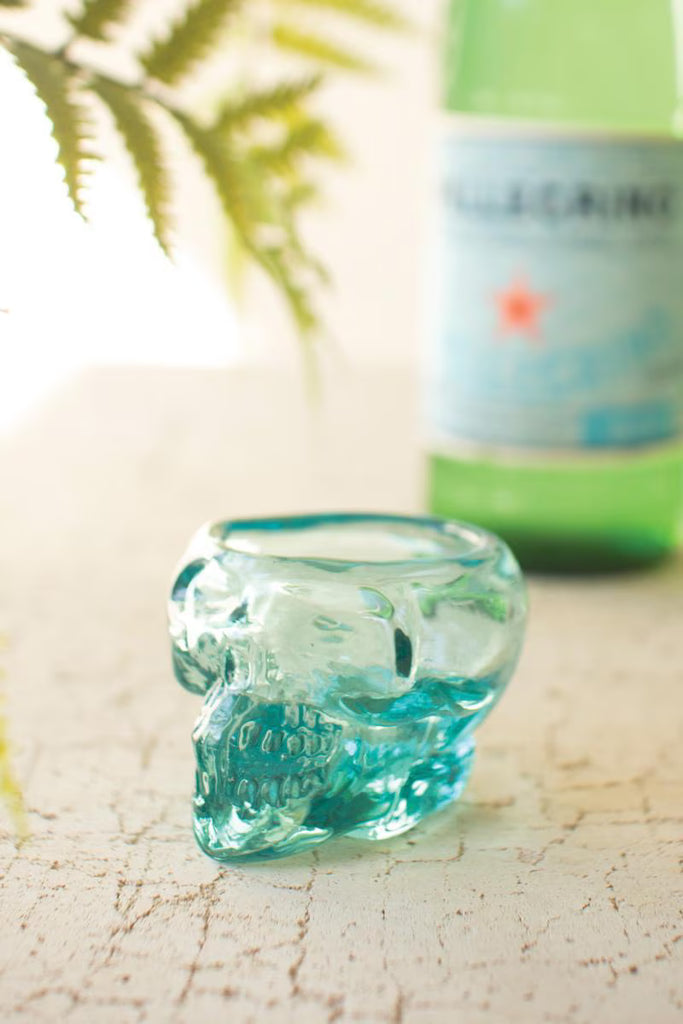 Set of 6 Recycled Clear Shot Glass - Skull – image 1