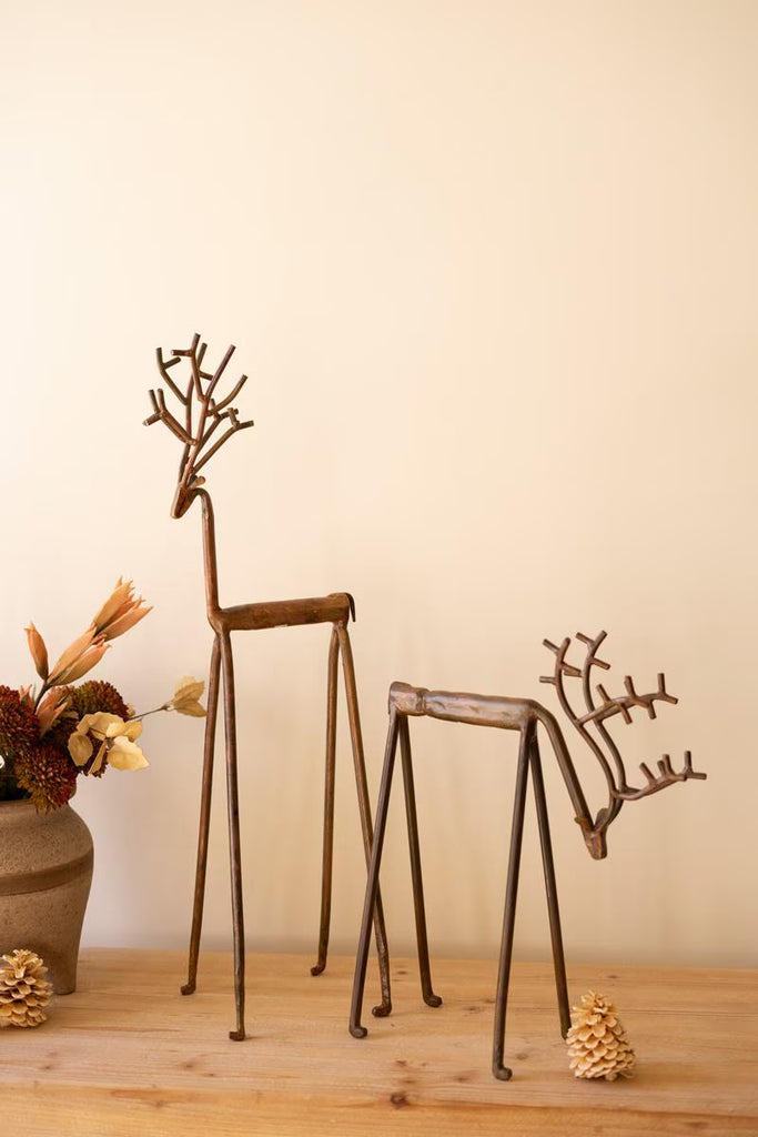 Set of 2 Forged-iron Deer – image 1