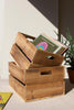 Set of 2 Slatted Wooden Crates - Natural Finish - view 2