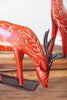 Set of 2 Painted Recycled Metal Folk Reindeer – image 4