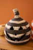 Set of 2 Painted Clay Striped Jack-o-lanterns – image 2