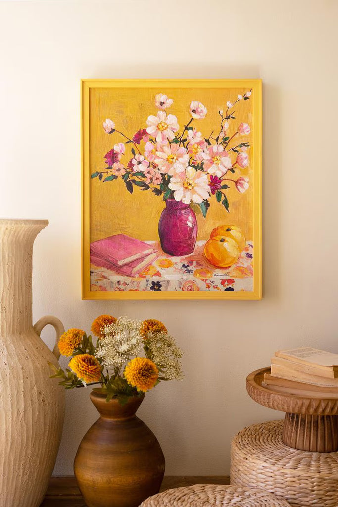 Yellow Framed Still Life Painting – image 1