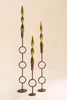 Set of 3 Rustic Brass Taper Candle Holders - Rings – image 4