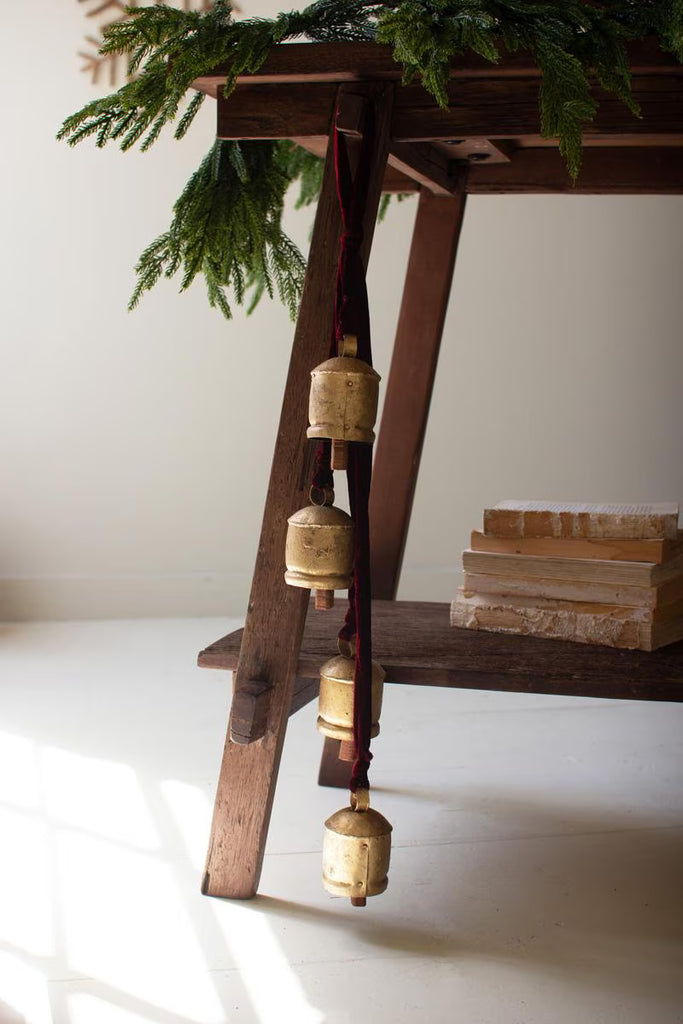 Jingle Bell Cluster - Maroon Velvet Ribbon - view 3