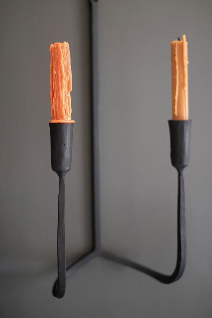 FORGED IRON DOUBLE TAPER WALL SCONCE — Kalalou NELE1004