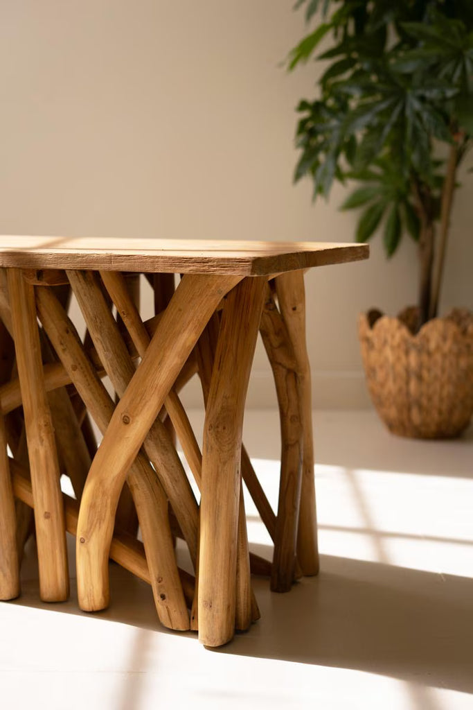 Repuropsed Teakwood Branches Rectangle Coffee Table – image 4