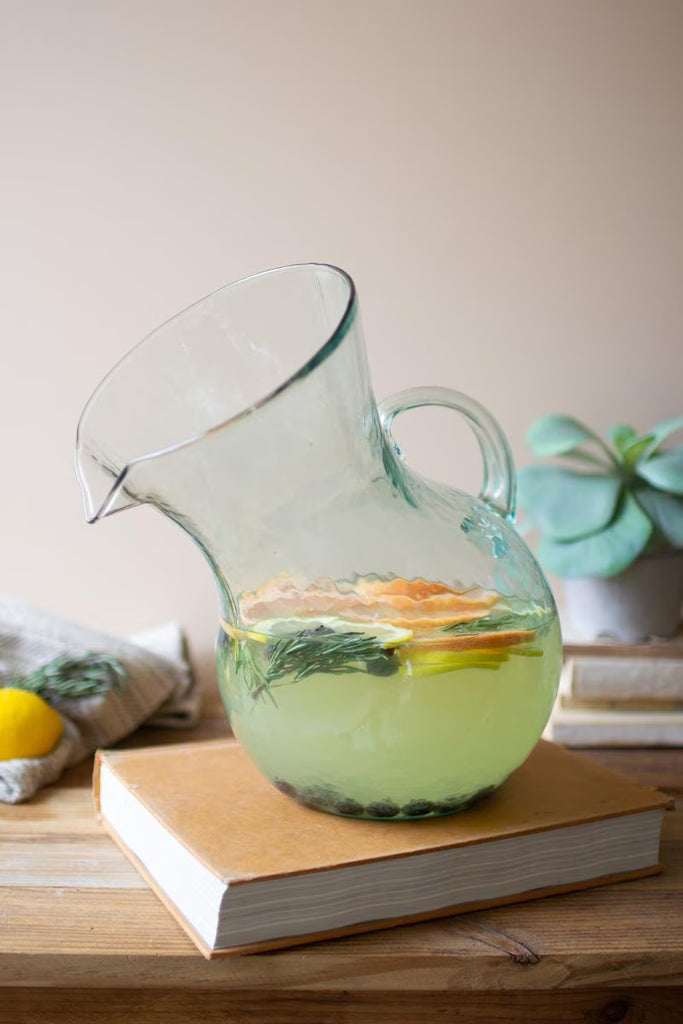 Set of 2 Large Glass Tilted Pitcher (min 2) – image 3