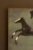 Framed Paint Over Print Four Run Away Race Horses – image 3
