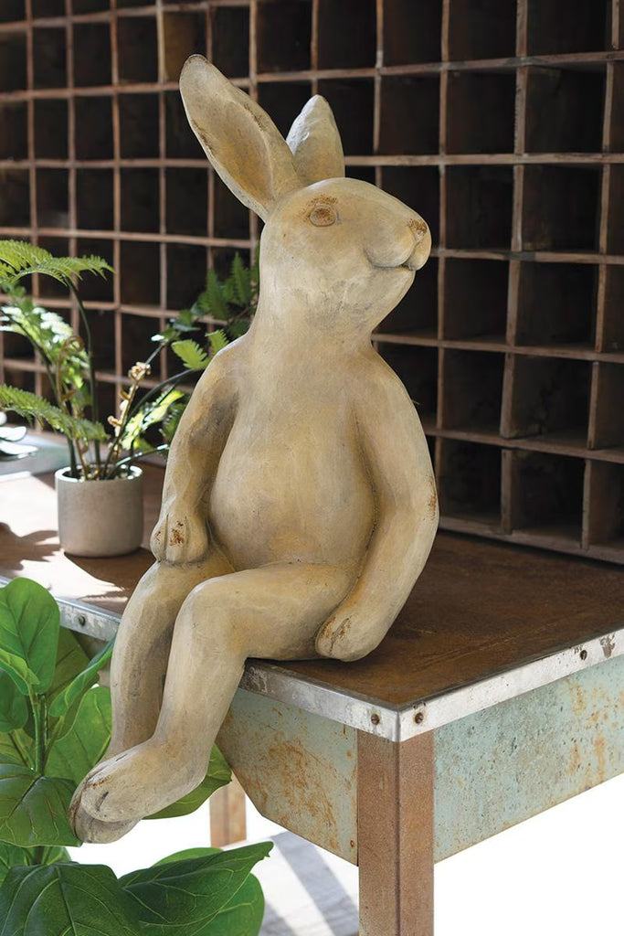 FAUX CONCRETE RABBIT SHELF SITTER — Kalalou CHE1531