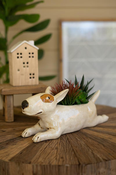 Set of 2 Ceramic Bull Terrier Planter (min 2) – image 1