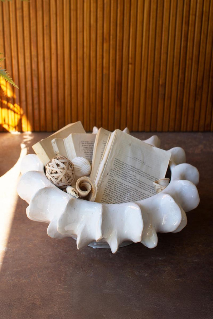 Organic White Ceramic Compote – image 3