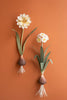 Set of 2 Painted Metal Flower Wall Sconces - image 1