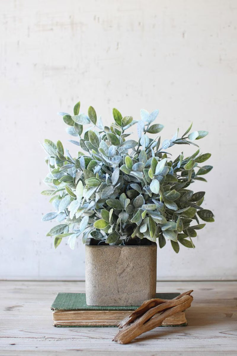 ARTIFICIAL SAGE BUSH IN A SQUARE POT (MIN 4) — Kalalou CNL1010K