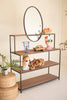Metal and Wood Display Shelves with Mirror – image 4