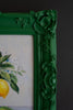 DARK GREEN FRAMED ACRYLIC PAINTING-LEMONS — Kalalou CAR1772