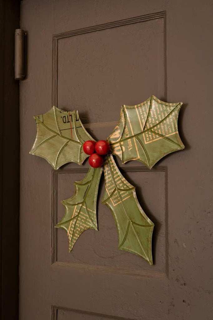 Recycled Metal Holly Door Hanger - image 2