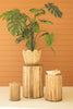 Set of 3 Round Recycled Wood Pedestasls – image 2