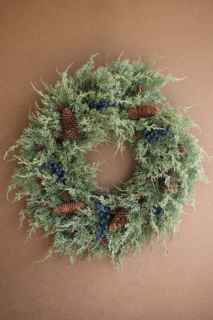 Faux Fir Christmas Wreath with Berries – image 5