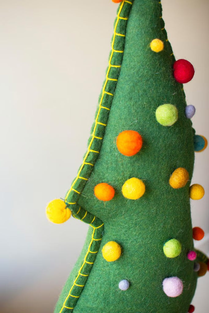 Large Felt Christmas Tree on Wood Base – image 3