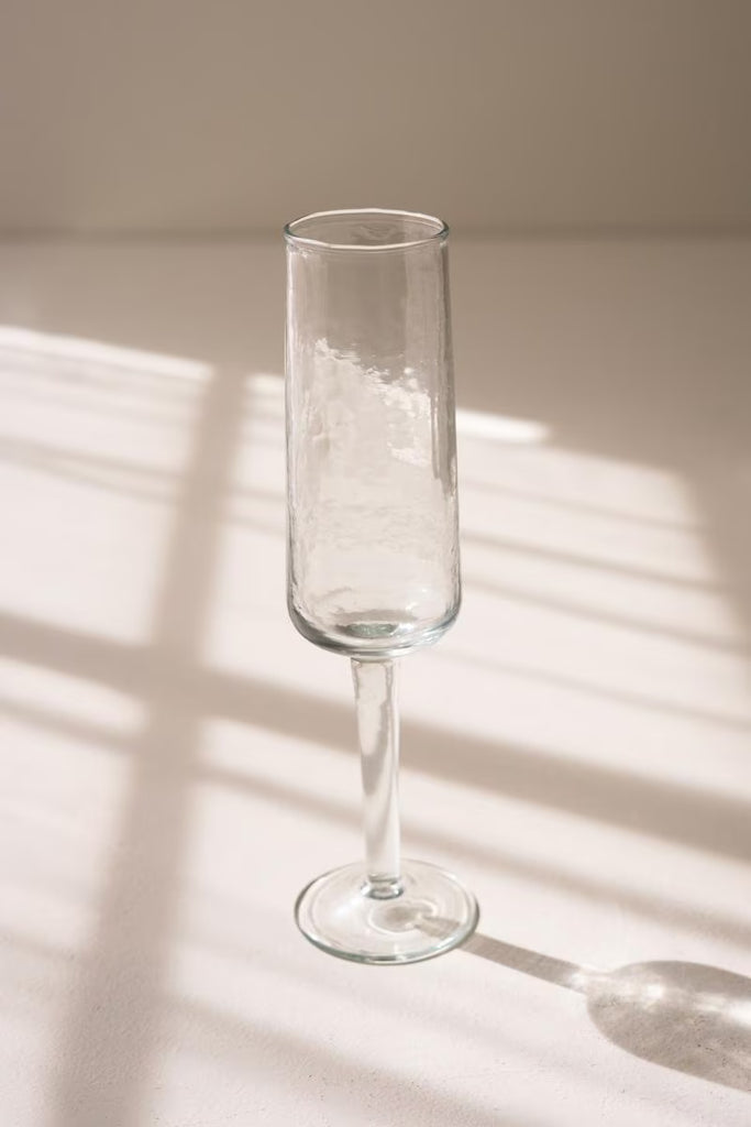 Set of 6 Hammered Glass Champagne Flute – image 2