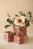 Set of 4 Square Cement Christmas Planters with Red Detail - view 3