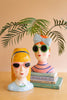 Set of 2 Ceramic Girls with Sunglasses Vases – image 1