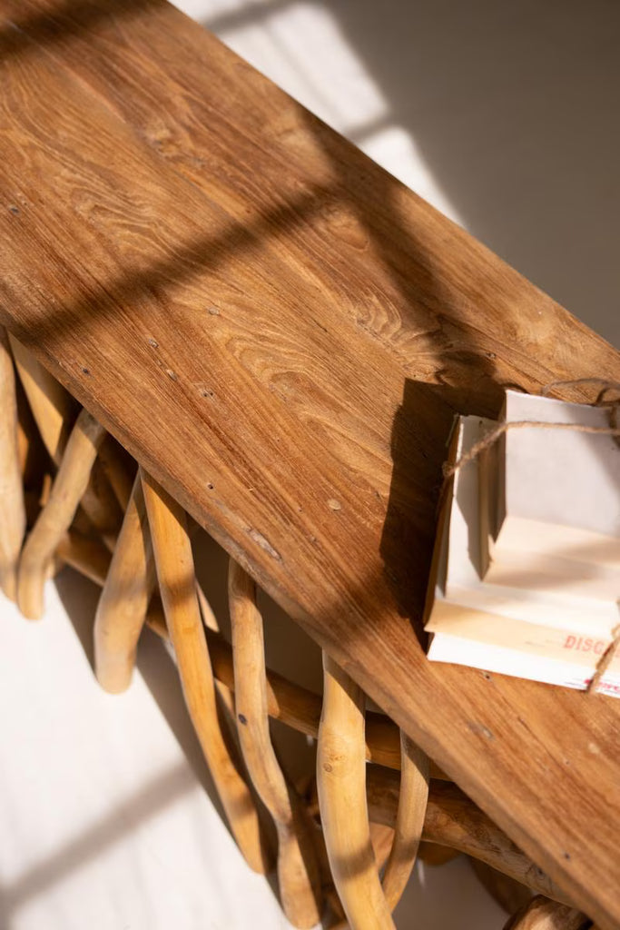 Repuropsed Teakwood Branches Rectangle Coffee Table – image 5
