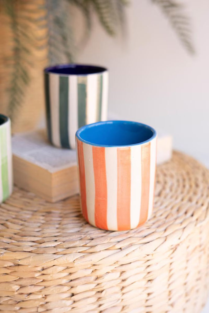 Set of 3 Striped Ceramic Containers - image 4