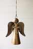 Set of 4 Antique Brass Angel Door Hanger Holding a Cross – image 1