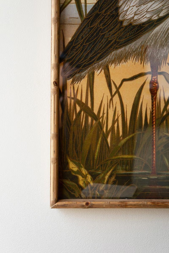 Set of 2 Framed Heron Prints Under Glass – image 2