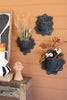 SET OF THREE BLACK WAVY CLAY WALL PLANTERS — Kalalou H4439