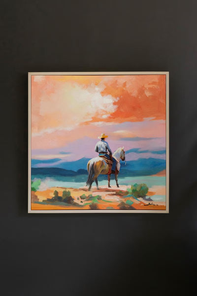 Framed Acrylic Painting - Cowboy – image 1