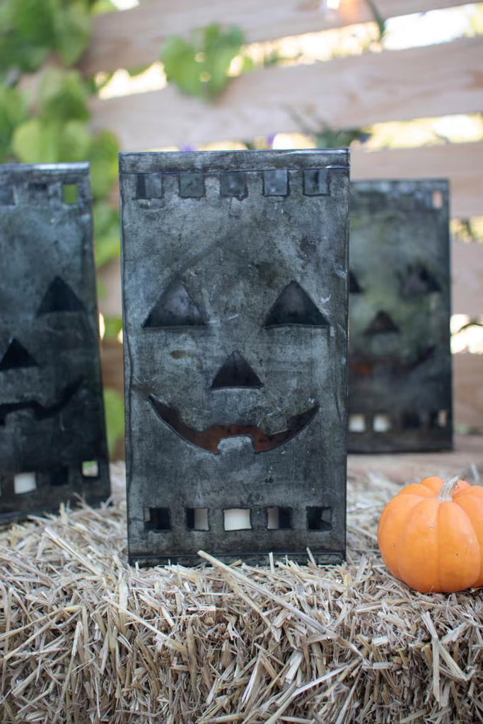 Tin Bag Jack-O-Lantern Luminary (Set of 6)