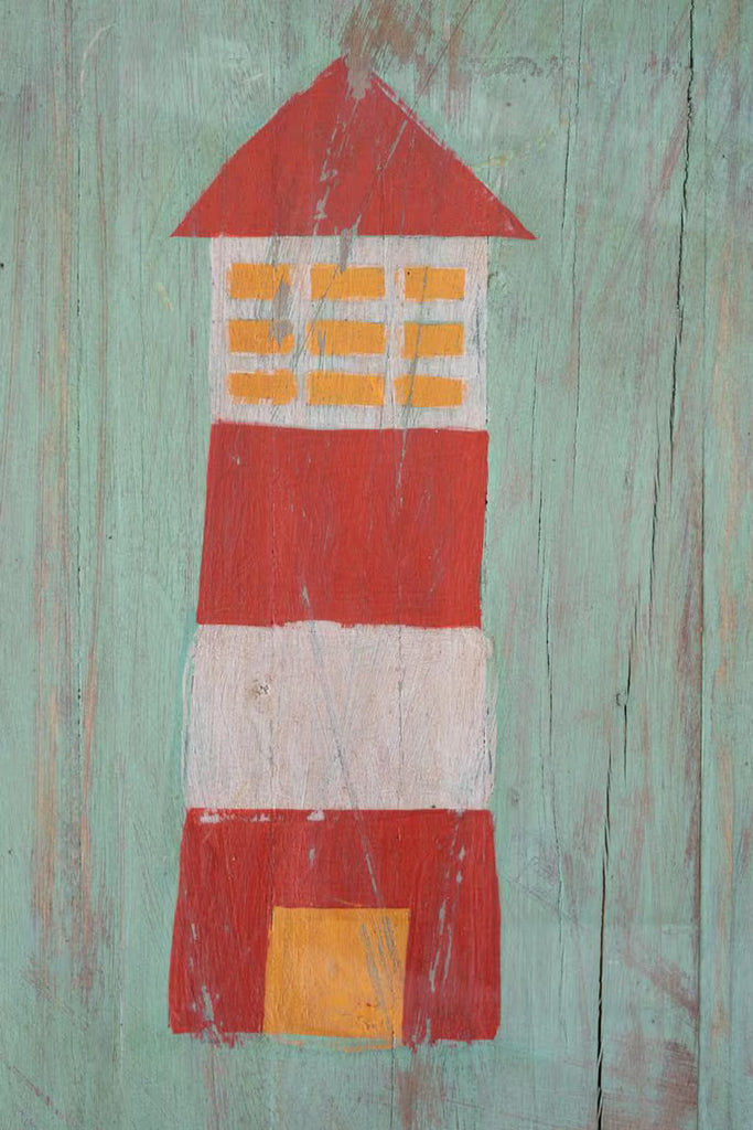 Set of 4 Painted Wood Coastal Wall Art