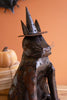 Rustic Iron Cat with Witch Hat Luminary