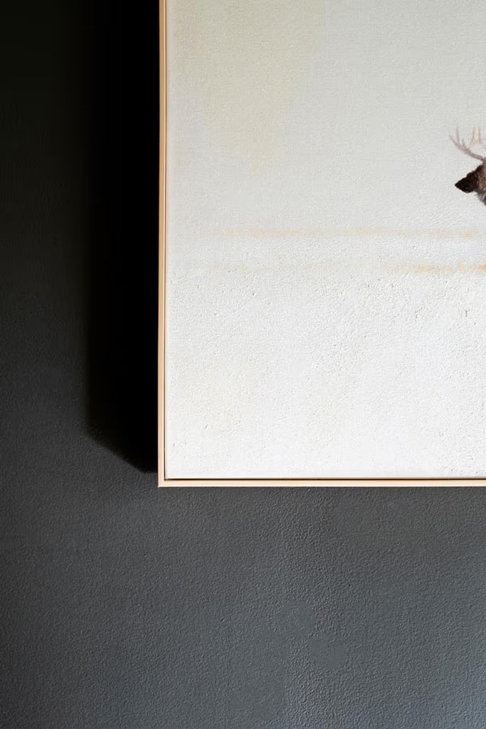 Framed Elk Painting