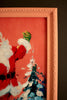 Framed Ice Skating Santa Painting