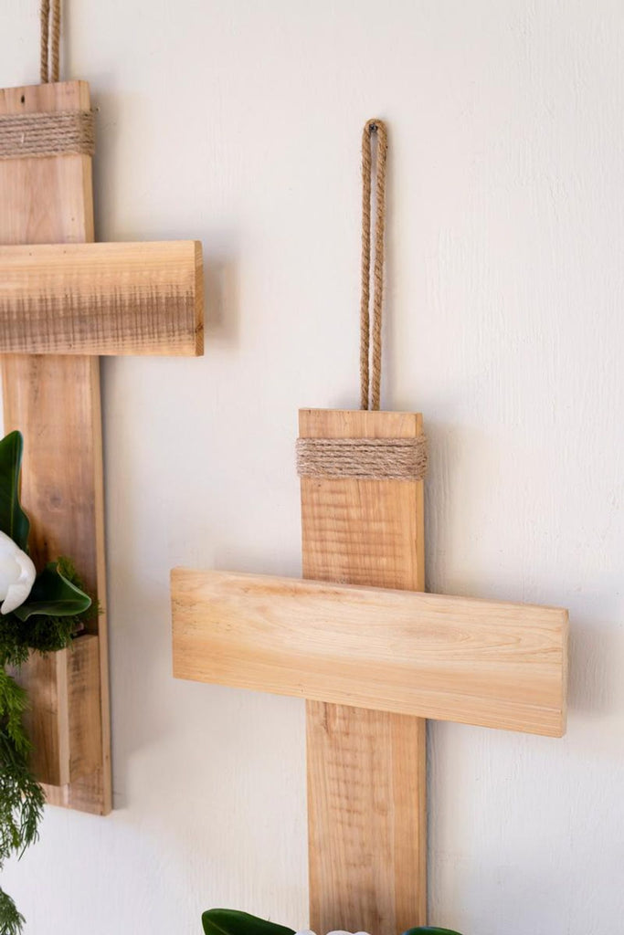Recycled Pine Cross Wall Planter (Set of 2)