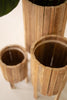 Set of 3 Round Recycled Slatted Wood Planters