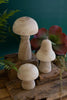 Set of 3 Natural Wood Mushrooms