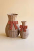 Set of 2 Twisted Paper Vases with Bows
