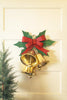 Painted Metal Christmas Bells and Holly Door Hanger