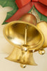 Painted Metal Christmas Bells and Holly Door Hanger