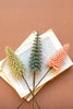 Mini Bottle Brush Trees on a Stem / Yellow (Set of 24)