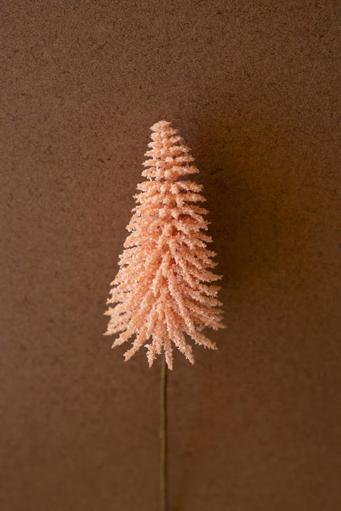 Mini Bottle Brush Trees on a Stem / Pink (Set of 24)